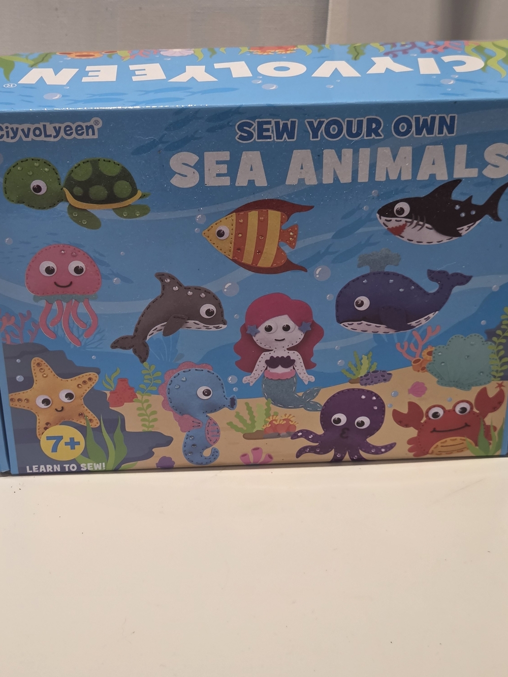 Kids Sewing Kit Sea Animals Mermaid DIY Felt Plush Craft Sew Make Your Own